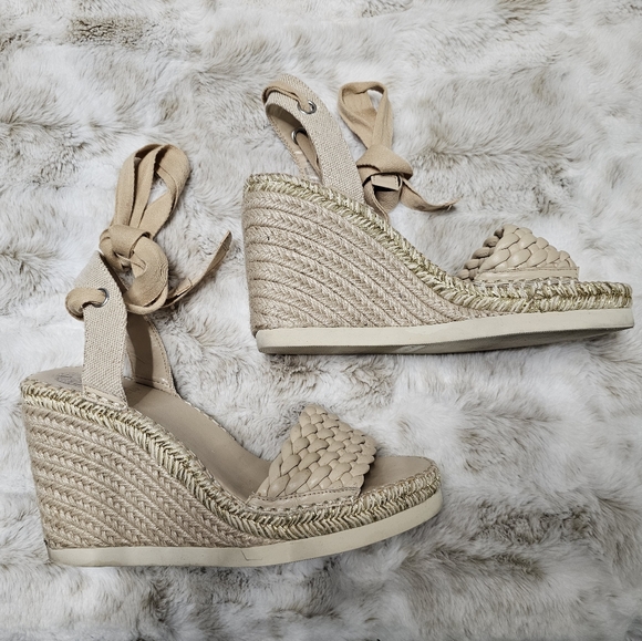 Vince Camuto Shoes Womens 9 M Beige Espadrille Platform‎ Wedge Sandals Brisshel - Picture 10 of 10